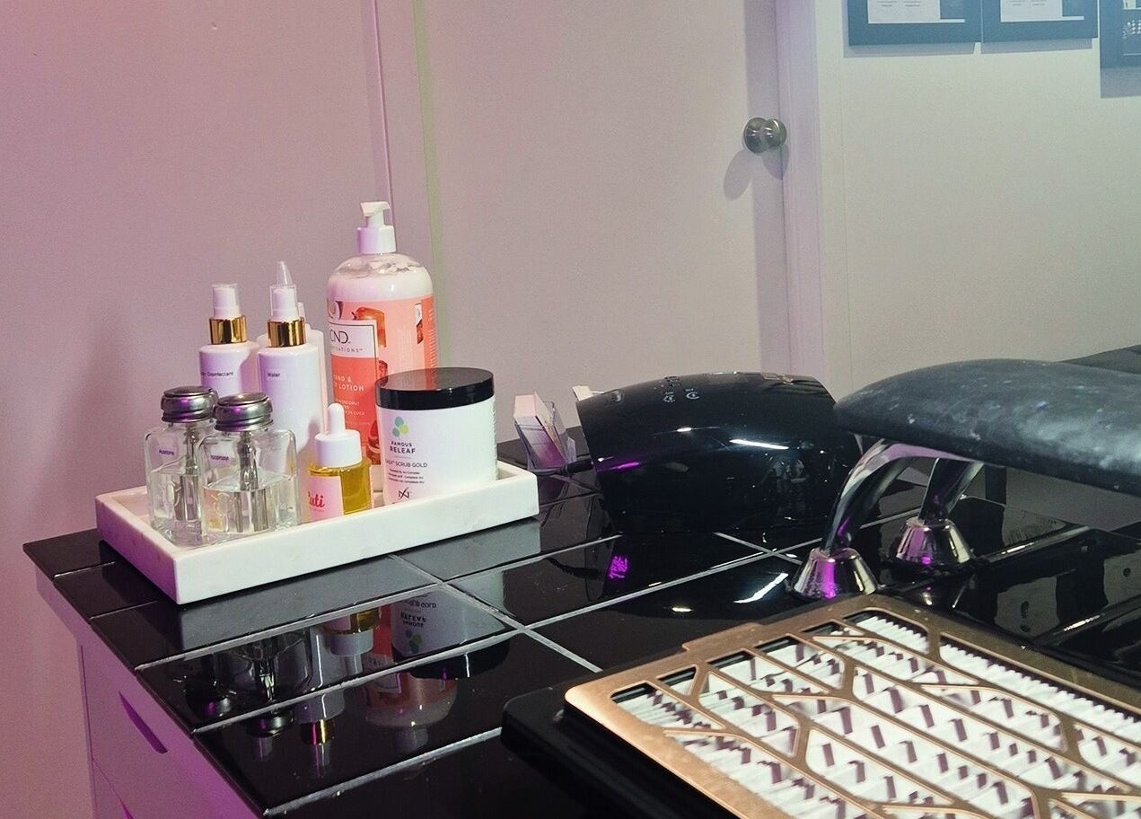 Nail care products at Straight Up Nails in Auckland, Auckland, NZ, showcasing a clean, modern setting.