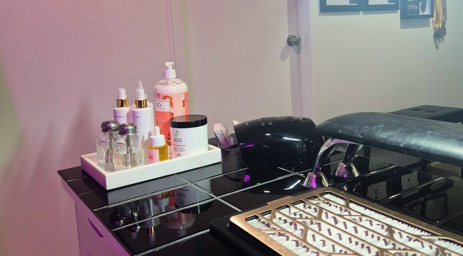 Nail care products at Straight Up Nails in Auckland, Auckland, NZ, showcasing a clean, modern setting.