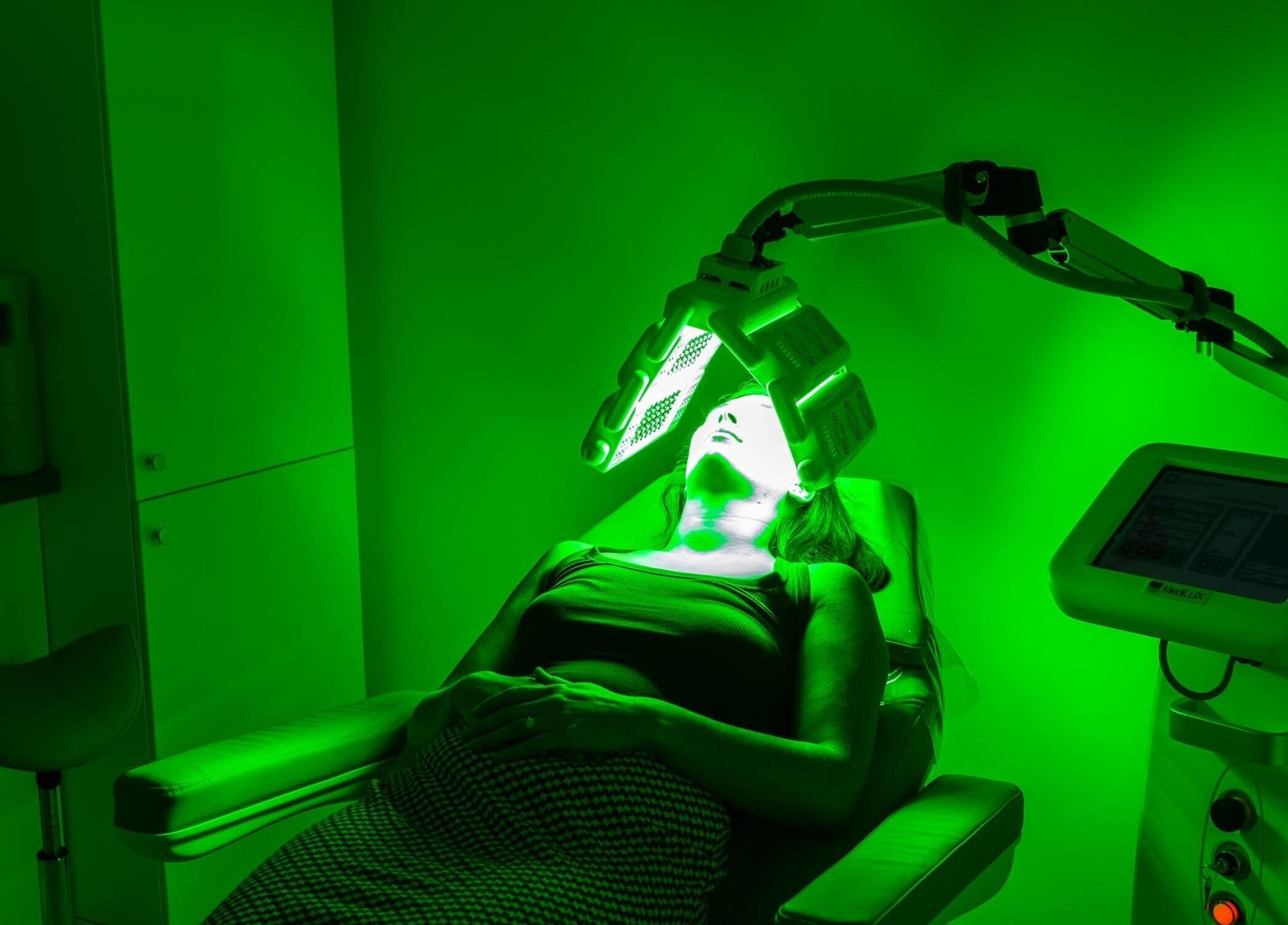 LED light therapy at Glow Aesthetics Collective in Ingle Farm, South Australia, AU for skin rejuvenation.