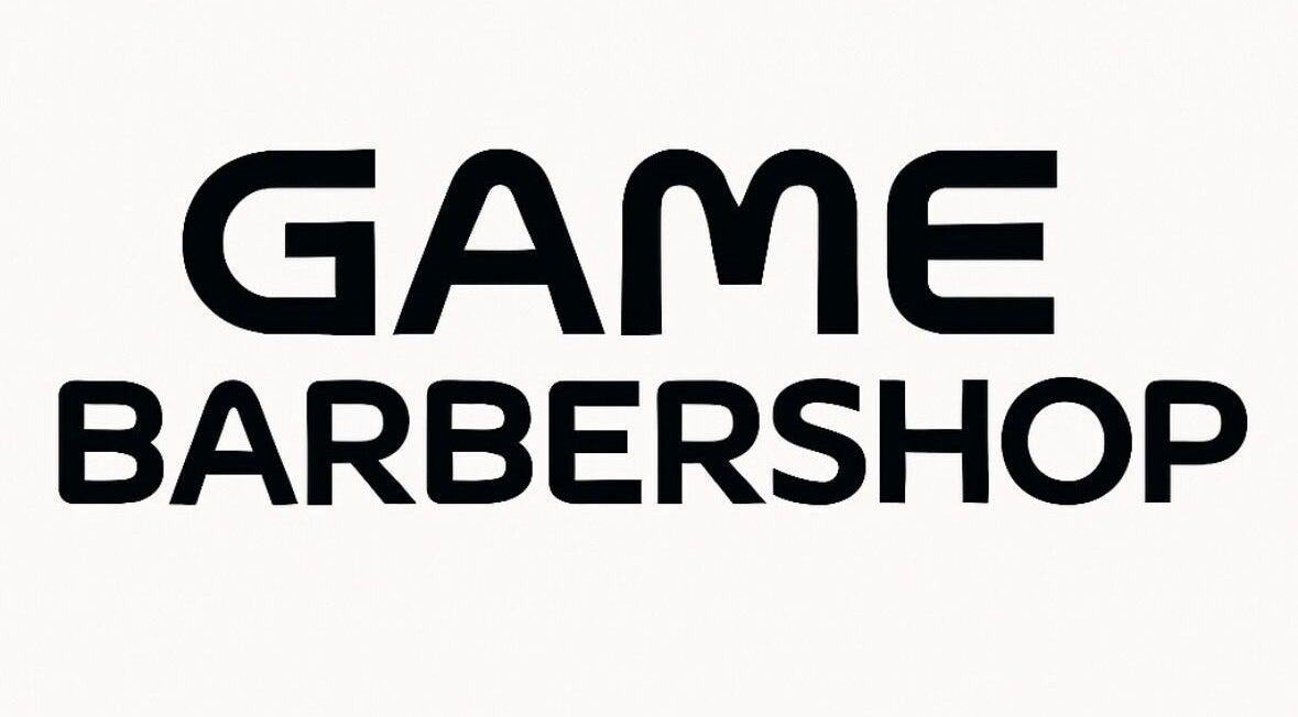 Game Barbershop logo in Manly, New South Wales, AU, showcasing sleek modern typography.