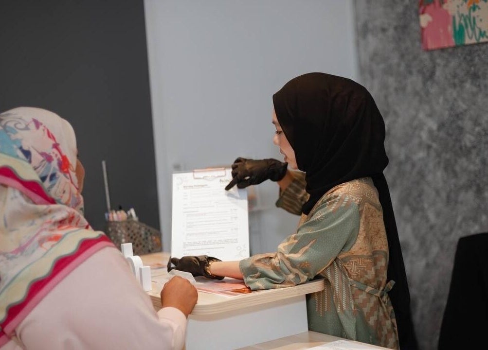 A welcoming reception at Hanabi Spa, Bayan Lepas, Pulau Pinang, MY with attentive staff.