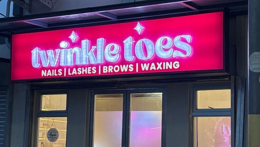 Twinkle Toes salon exterior sign, showcasing nail, lash, brow, and waxing services in Parañaque, Metro Manila, PH.