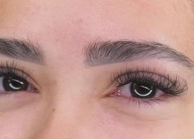 Close-up of expertly styled eyelashes at Karina Figueiredo, Brooklyn Park, South Australia, AU.