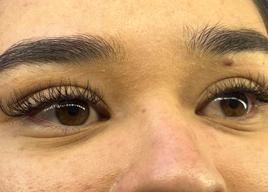 Close-up of stunning eyelash extensions at Karina Figueiredo, Brooklyn Park, South Australia, AU.