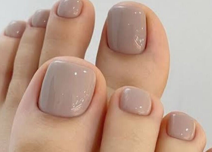 Elegant nude pedicure at Nail Aesthetics by Jamie, Somerset West, Western Cape, ZA.