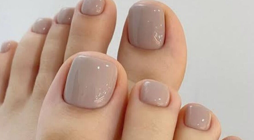 Elegant nude pedicure at Nail Aesthetics by Jamie, Somerset West, Western Cape, ZA.