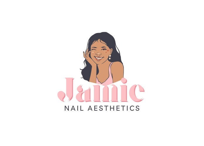 Logo of Nail Aesthetics by Jamie, Somerset West, Western Cape, ZA, featuring a smiling woman illustration.