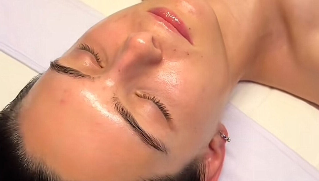 Client enjoying a facial treatment at The Facial Studio Trinidad, Diego Martin, Diego Martin Regional Corporation, TT.