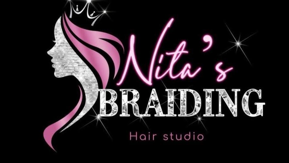 Nita’s Braiding logo with stylish text, located in Portsmouth, Saint John Parish, DM.
