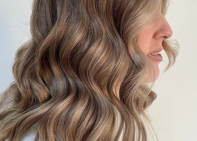 Elegant wavy hairstyle from Indy Blonde Hair in Robina, Queensland, AU.
