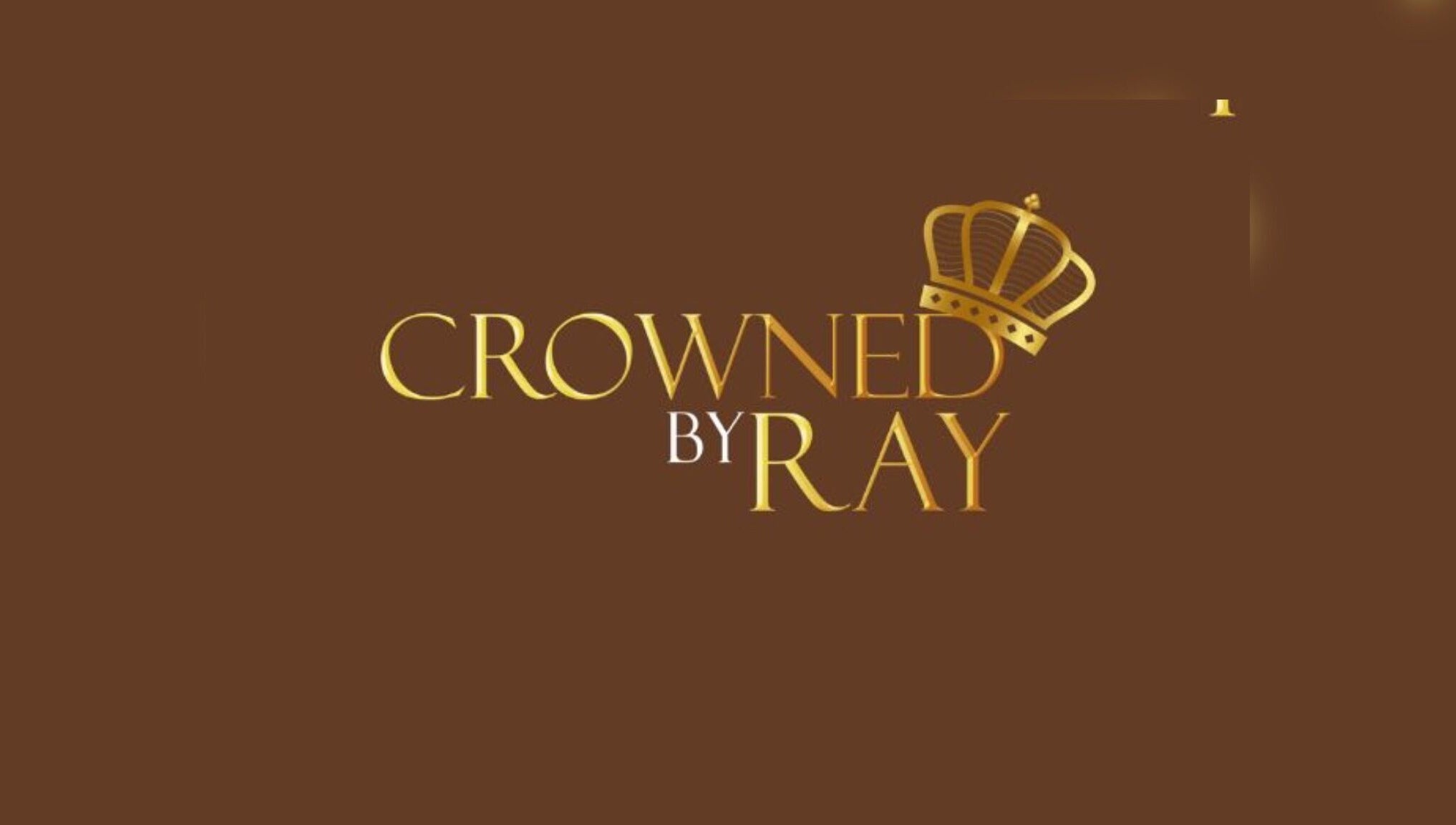 CrownedByRay logo featuring a golden crown on brown background, Coventry, England, GB.