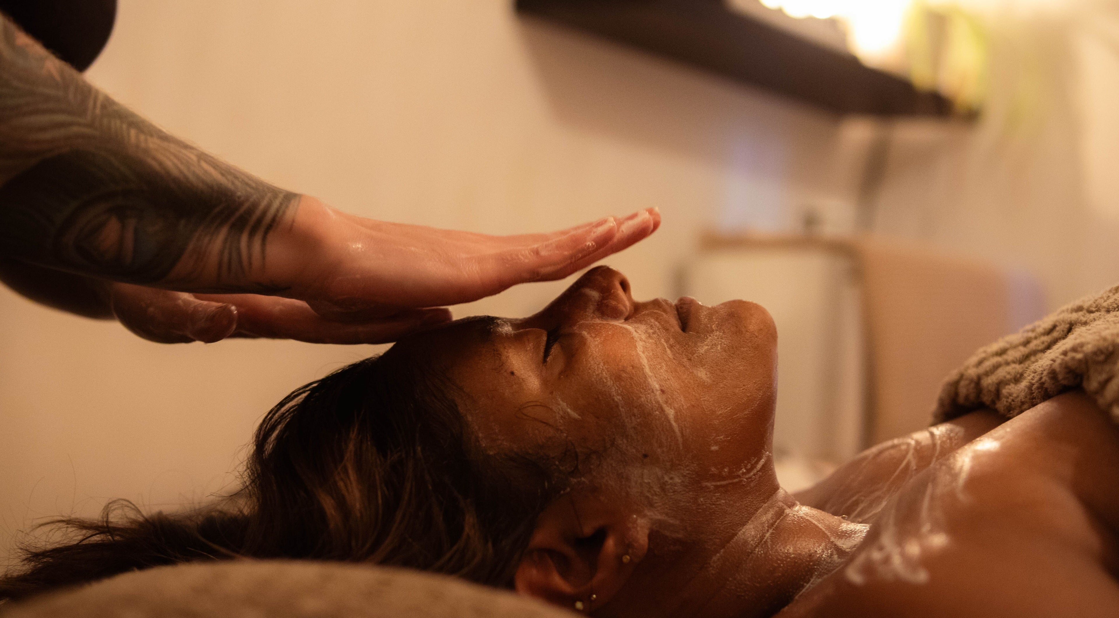 Relaxing facial treatment at Swear By Skincare, Rooks Bridge, England, GB. Perfect for rejuvenation.