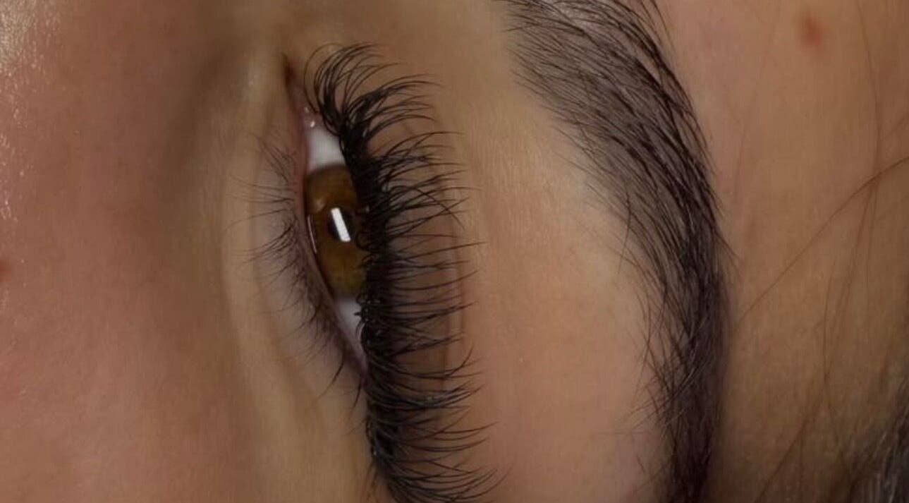 Close-up of elegantly styled lashes at NAIAA Studio, Oakham, England, GB.