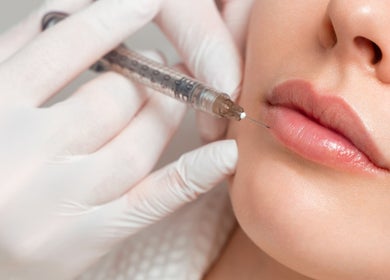 Lip filler treatment at Life Holistics in North Shields, England, GB.