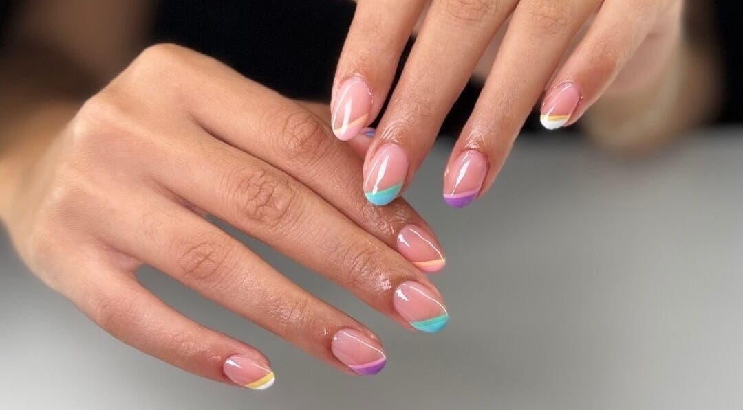 Colorful nail art manicure at Reign Lash and Brow, Georgetown, Demerara-Mahaica, GY.
