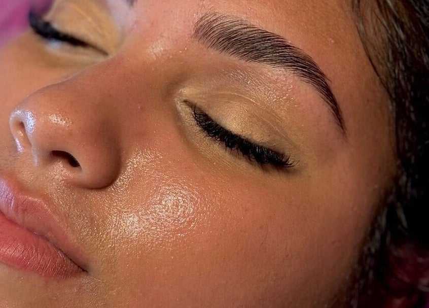 Close-up of perfectly styled lashes at Reign Lash and Brow, Georgetown, Demerara-mahaica, GY.