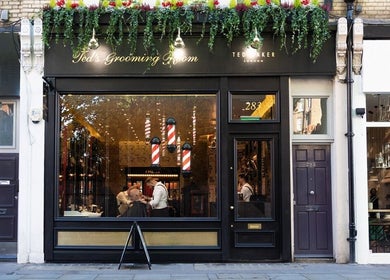 Ted's Grooming Room: Chelsea - Fulham Road facade in London, England, GB, showcasing classic barber design.