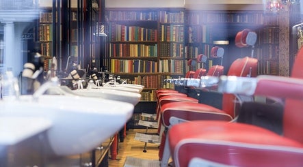 Elegant barber chairs at Ted's Grooming Room: Mayfair - Curzon Street in London, England, GB.