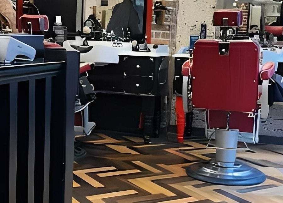 Retro barber chairs at Mayfair - Avery Row, Ted's Grooming Room, London, England, GB, offering a unique experience.