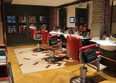 Classic barber chairs at Mortimer Street - Regents, Ted's Grooming Room, London, England, GB.