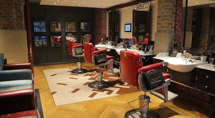 Classic barber chairs at Mortimer Street - Regents, Ted's Grooming Room, London, England, GB.