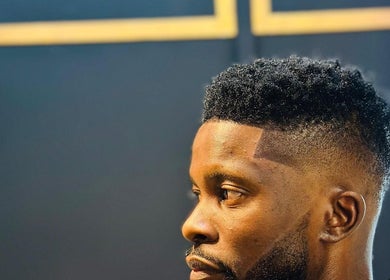 Close-up of a precision haircut at Joes Fade Cuts Grooming, Windhoek, Khomas Region, NA.