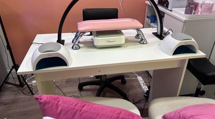 Nail station setup at Lumera Nails, Figueira Da Foz, Coimbra, PT with manicure tools.