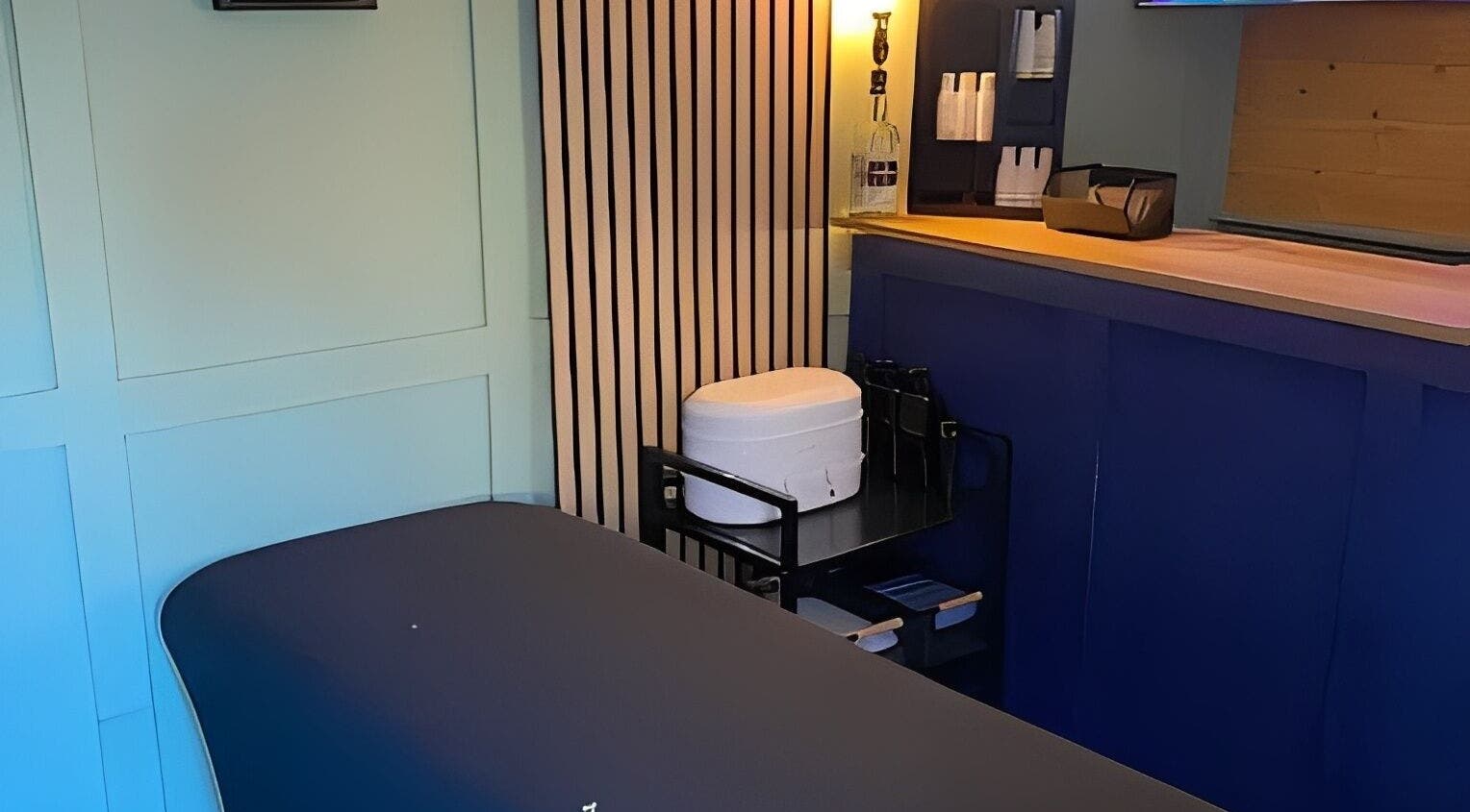 Elegant treatment room at House of Wax | Waxing Salon, St Helens, England, GB. Modern decor with waxing equipment.