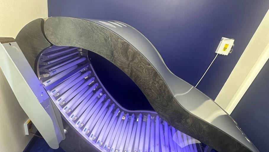 High-tech tanning pod at You Glow Girl - Sunny Bz in Herne Bay, England, GB, offering a luxurious tanning experience.