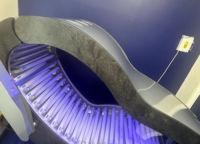 High-tech tanning pod at You Glow Girl - Sunny Bz in Herne Bay, England, GB, offering a luxurious tanning experience.