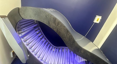 High-tech tanning pod at You Glow Girl - Sunny Bz in Herne Bay, England, GB, offering a luxurious tanning experience.