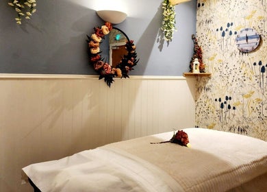 Calm massage room at Thai Wellbeing Massage, Maidstone, England, GB, with cozy decor and soothing ambiance.