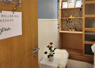Open door to Thai Wellbeing Massage room in Maidstone, England, GB, featuring cozy decor and welcoming ambiance.