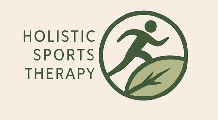 Holistic Sports Therapy logo, Castlewellan, Northern Ireland, GB featuring a running figure and leaf design.