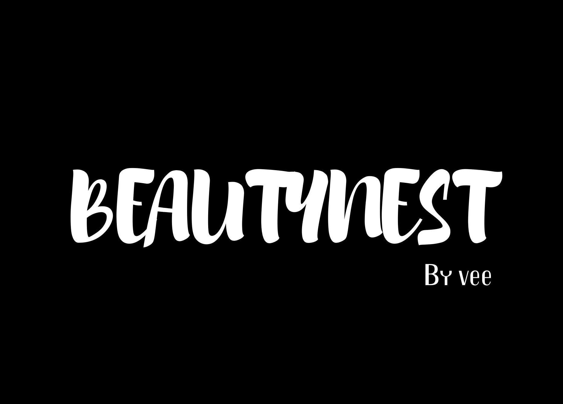 Beautynest by vee logo with stylish font on a black background, Johannesburg, Gauteng, ZA.