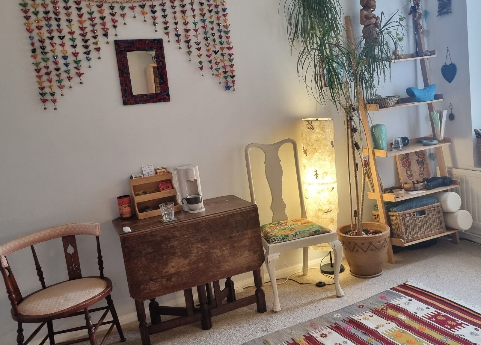 Charming Ochroma Home Sauna lounge in Brighton And Hove, England, GB, with eclectic decor and cozy ambiance.