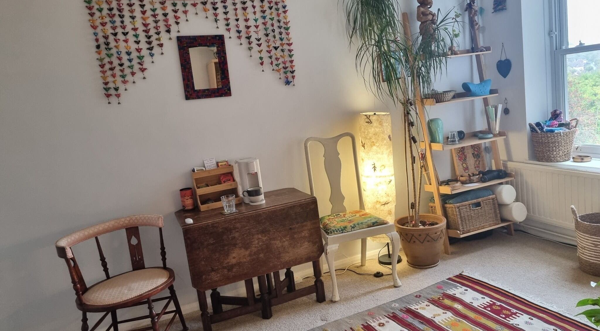 Charming Ochroma Home Sauna lounge in Brighton And Hove, England, GB, with eclectic decor and cozy ambiance.