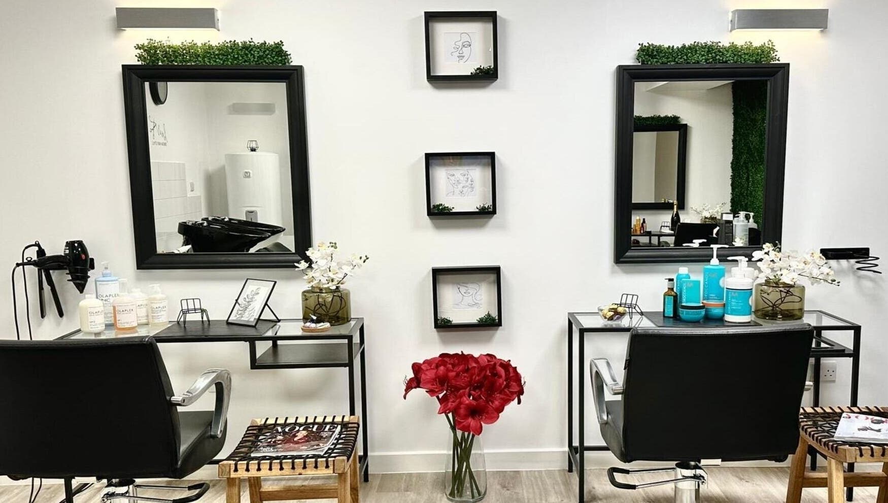 Stylish beauty station at Glam Queen by Bilqis, London, England, GB, featuring modern decor and high-end products.