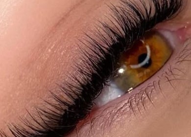 Close-up view of lush lashes at Refined Beauty, Hereford, England, GB.