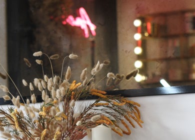 Chic floral decor with mirror at Nails by Stacey, Newcastle-under-lyme, England, GB, creating a luxurious ambiance.