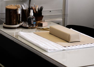 Elegant manicure setup at Nails by Stacey in Newcastle-under-Lyme, England, GB, showcasing tools and supplies.