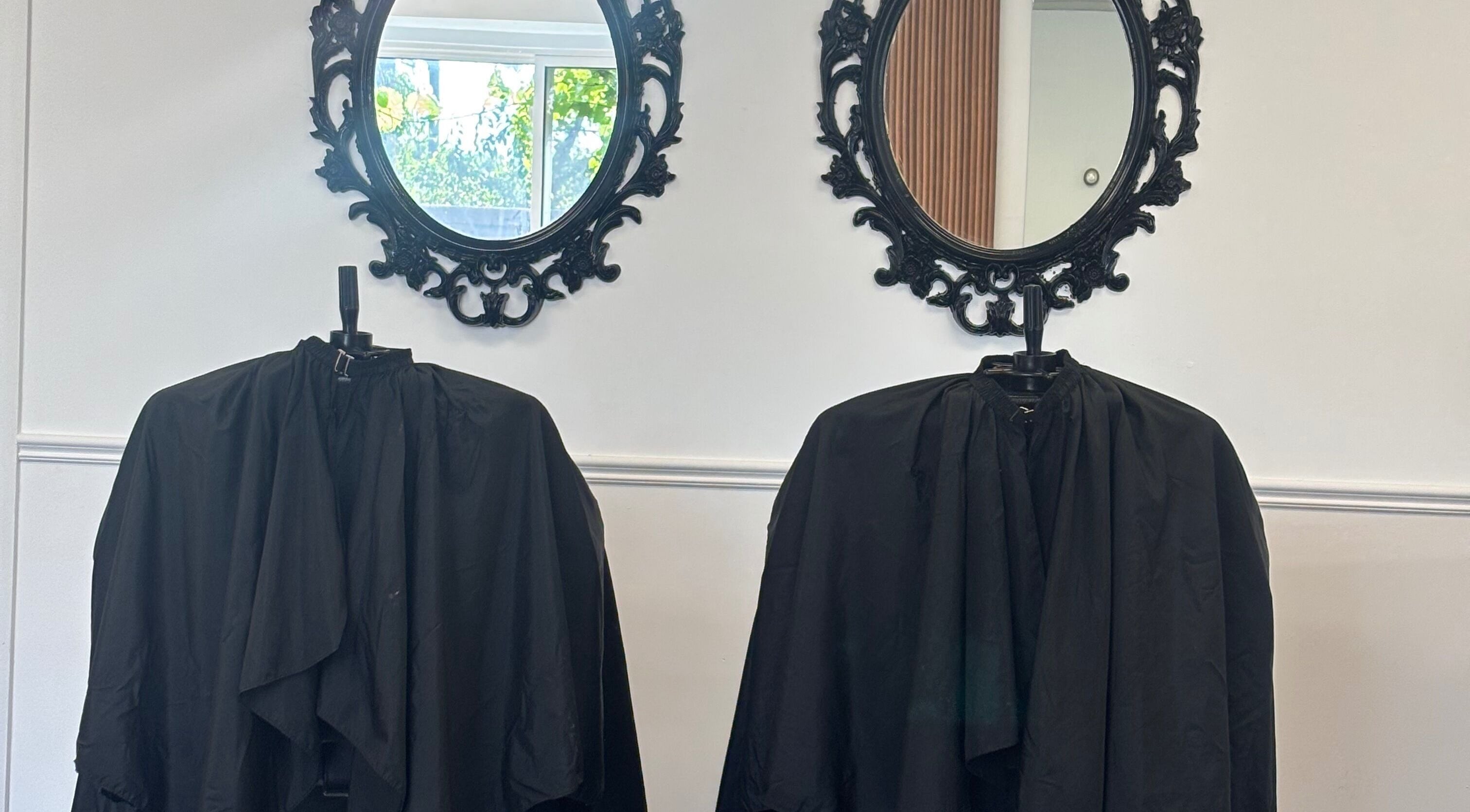 Chic salon setup with ornate mirrors at Thy Professional | Thybeautybar Dundas, Hamilton, Ontario, CA.