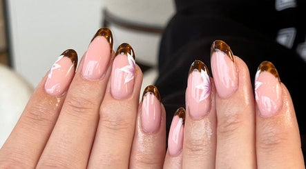 Stylish manicure with floral patterns at Katejnails, Whitefield, England, GB. Perfect blend of elegance and style.