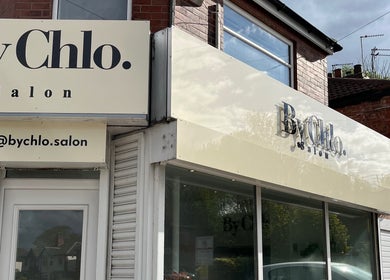 Exterior of ByChlo. Salon displaying signage, related to Katejnails in Whitefield, England, GB.