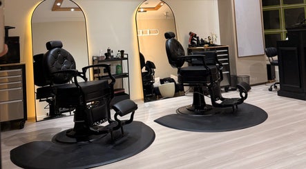 Elegant barber chairs at House of Handsome Barbershop, Pyrmont, New South Wales, AU.