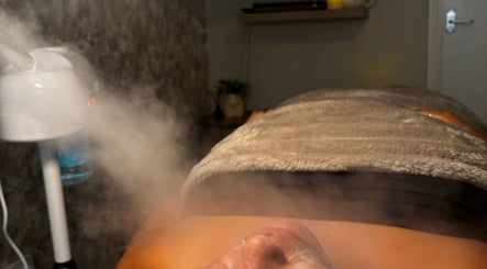 Relaxing facial steam treatment at Beauty By Alessia, Bedford, England, GB, showcasing soothing spa environment.