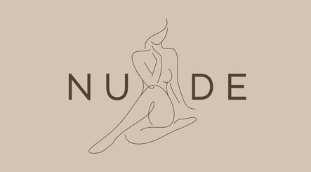 Elegant line art logo of NUDE, a beauty venue in London, England, GB, with minimalist design elements.