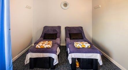 Relaxation chairs at Shangrila Head Spa, Yorktown Heights, NY, US, offering soothing wellness experiences.