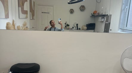 Modern interior of Evie’s luxe ink, Swindon, England, GB, featuring stylish decor and minimalistic design.