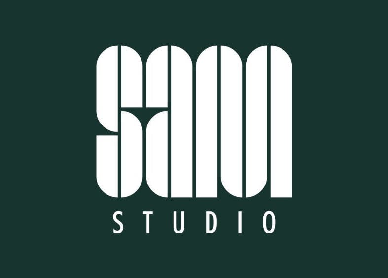 Sam Studio logo against dark green background in Phnom Penh, Phnom Penh, KH.